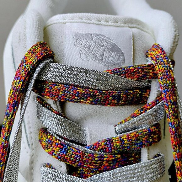 Vans Women Knu Stack/Platform Suede Sneaker in Amazing Laces Multi/Marshmallow - Picture 10 of 13